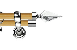 Karnisz Metalowy Prestige podwójny 25/19mm Veneto Crystal  INOX - pinia
