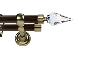 Karnisz Metalowy Prestige podwójny 25/19mm Veneto Crystal  Antyk mosiądz - wenge