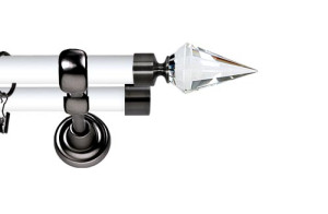Karnisz Metalowy Prestige podwójny 25/19mm Veneto Crystal  Antracyt - biały