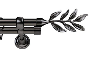 Karnisze Metalowe Rzymskie podwójny 19/19mm Aldis antracyt