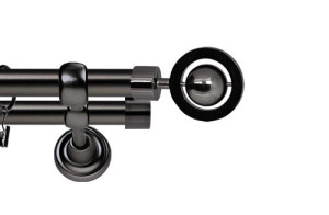Karnisze Metalowe Rzymskie podwójny 19/19mm Alpi antracyt