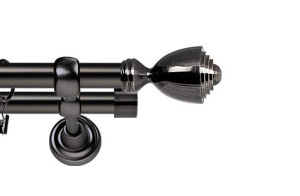 Karnisze Metalowe Rzymskie podwójny 19/19mm Avanti antracyt