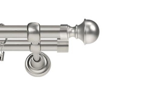 Karnisze Metalowe Rzymskie podwójny 19/19mm Bella chrom mat