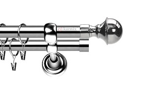 Karnisze Metalowe Rzymskie podwójny 19/19mm Bella INOX