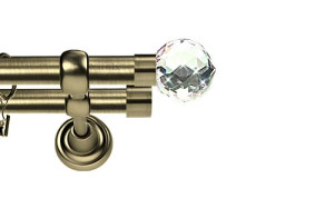 Karnisze Metalowe Rzymskie podwójny 19/19mm Beluna Crystal antyk mosiądz
