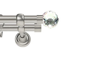Karnisze Metalowe Rzymskie podwójny 19/19mm Beluna Crystal chrom mat