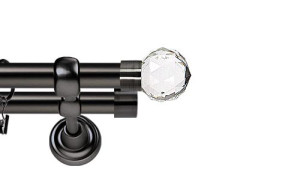 Karnisze Metalowe Rzymskie podwójny 19/19mm Beluna Crystal antracyt