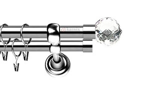 Karnisze Metalowe Rzymskie podwójny 19/19mm Beluna Crystal INOX