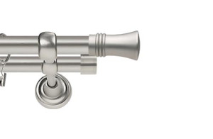 Karnisze Metalowe Rzymskie podwójny 19/19mm Capri chrom mat
