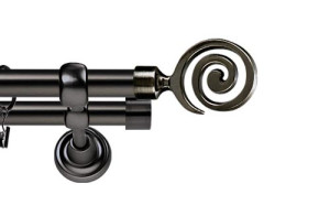 Karnisze Metalowe Rzymskie podwójny 19/19mm Cento antracyt