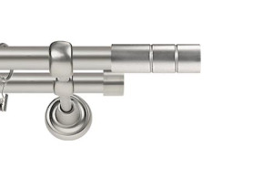 Karnisze Metalowe Rzymskie podwójny 19/19mm Cylinder chrom mat
