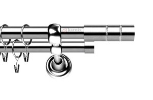 Karnisze Metalowe Rzymskie podwójny 19/19mm Cylinder INOX