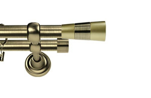 Karnisze Metalowe Rzymskie podwójny 19/19mm Doris antyk mosiądz