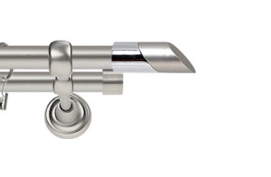 Karnisze Metalowe Rzymskie podwójny 19/19mm Falko chrom mat