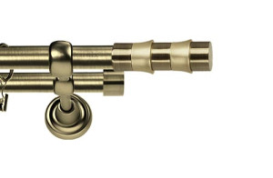 Karnisze Metalowe Rzymskie podwójny 19/19mm Fresno antyk mosiądz