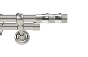 Karnisze Metalowe Rzymskie podwójny 19/19mm Fresno chrom mat