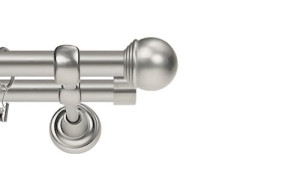 Karnisze Metalowe Rzymskie podwójny 19/19mm Gałka Max chrom mat