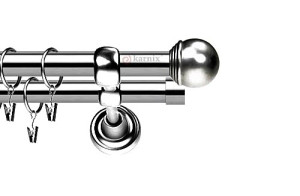 Karnisze Metalowe Rzymskie podwójny 19/19mm Gałka Max INOX
