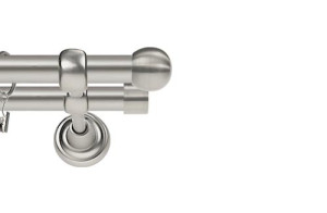 Karnisze Metalowe Rzymskie podwójny 19/19mm Kula chrom mat