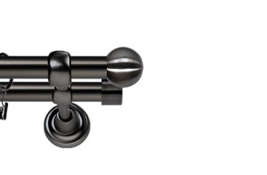 Karnisze Metalowe Rzymskie podwójny 19/19mm Kula antracyt