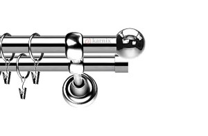Karnisze Metalowe Rzymskie podwójny 19/19mm Kula INOX