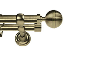 Karnisze Metalowe Rzymskie podwójny 19/19mm Kula Elegant antyk mosiądz