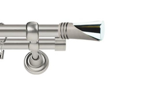 Karnisze Metalowe Rzymskie podwójny 19/19mm Loca chrom mat