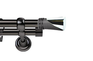 Karnisze Metalowe Rzymskie podwójny 19/19mm Loca antracyt