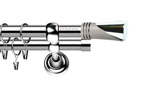 Karnisze Metalowe Rzymskie podwójny 19/19mm Loca INOX
