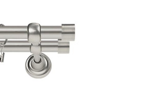 Karnisze Metalowe Rzymskie podwójny 19/19mm Luna chrom mat