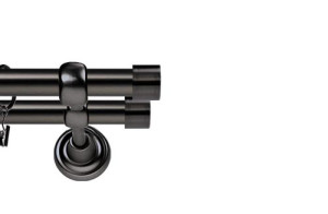 Karnisze Metalowe Rzymskie podwójny 19/19mm Luna antracyt