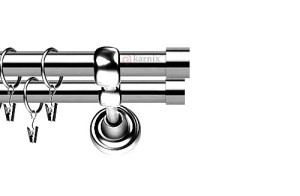 Karnisze Metalowe Rzymskie podwójny 19/19mm Luna INOX