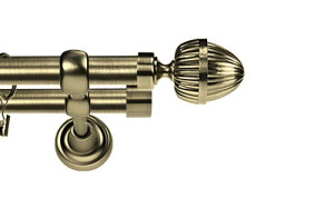 Karnisze Metalowe Rzymskie podwójny 19/19mm Milano antyk mosiądz