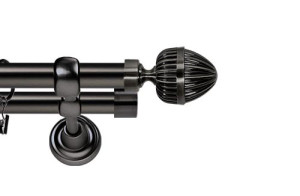 Karnisze Metalowe Rzymskie podwójny 19/19mm Milano antracyt