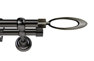 Karnisze Metalowe Rzymskie podwójny 19/19mm Mirella antracyt