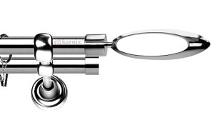 Karnisze Metalowe Rzymskie podwójny 19/19mm Mirella INOX