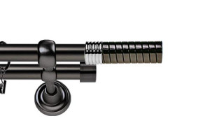 Karnisze Metalowe Rzymskie podwójny 19/19mm Optima antracyt