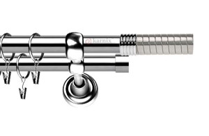 Karnisze Metalowe Rzymskie podwójny 19/19mm Optima INOX