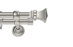 Karnisze Metalowe Rzymskie podwójny 19/19mm Orto chrom mat