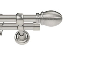 Karnisze Metalowe Rzymskie podwójny 19/19mm Owal chrom mat