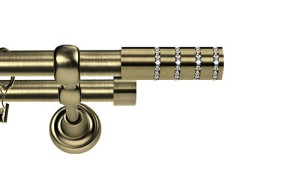 Karnisze Metalowe Rzymskie podwójny 19/19mm Rosetti Crystal antyk mosiądz
