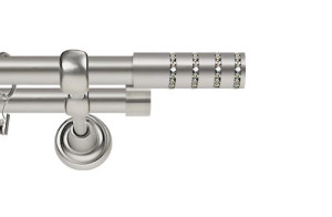 Karnisze Metalowe Rzymskie podwójny 19/19mm Rosetti Crystal chrom mat