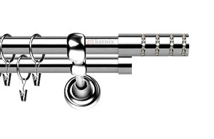 Karnisze Metalowe Rzymskie podwójny 19/19mm Rosetti Crystal INOX