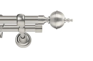 Karnisze Metalowe Rzymskie podwójny 19/19mm Roxy chrom mat