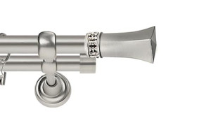 Karnisze Metalowe Rzymskie podwójny 19/19mm Santiago Crystal chrom mat