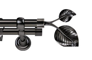 Karnisze Metalowe Rzymskie podwójny 19/19mm Sorento antracyt