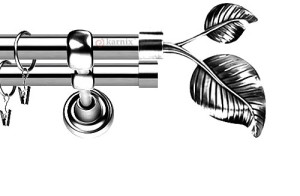 Karnisze Metalowe Rzymskie podwójny 19/19mm Sorento INOX