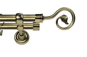 Karnisze Metalowe Rzymskie podwójny 19/19mm Spiralka antyk mosiądz