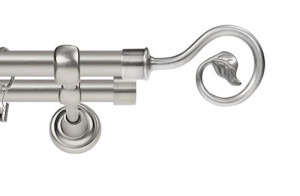 Karnisze Metalowe Rzymskie podwójny 19/19mm Spiralka chrom mat