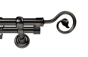 Karnisze Metalowe Rzymskie podwójny 19/19mm Spiralka antracyt